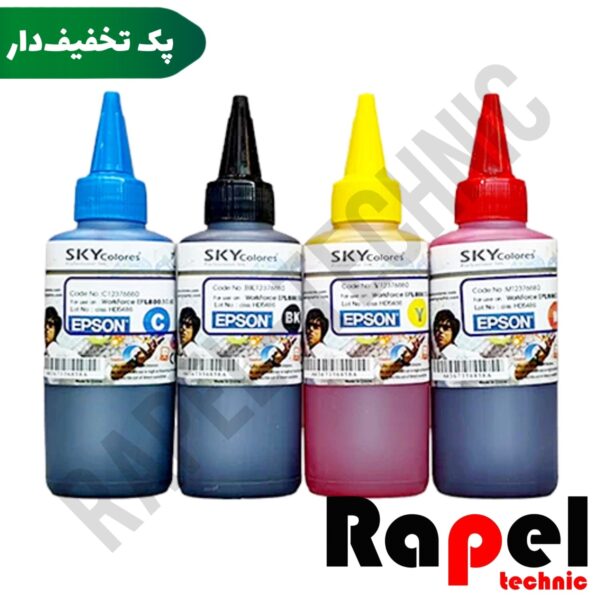 ست جوهر (100cc) اسکای Epson | مناسب همه مدل های پرینتر در 4 رنگ (SKY)