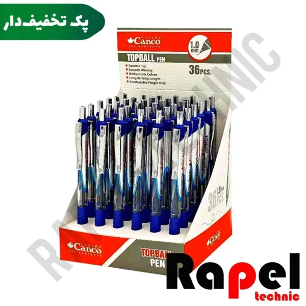 خودکار تاپ بال 36 عددی کنکو (canco) نوک ۱ میلی‌متری