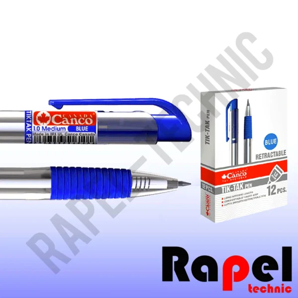 خودکار تیک تاک گریپ دار آبی کنکو (canco) با نوک ۱ میلی‌متری