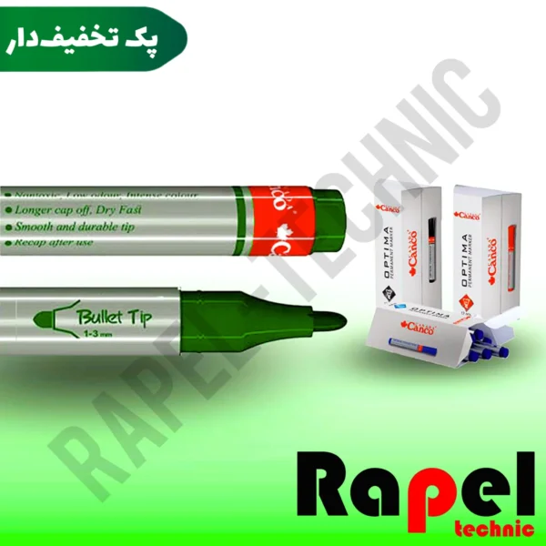 ماژیک سبز پرمننت کنکو (canco) با نوک گرد با جوهر سبز